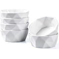 thumbnail image 1 of Ramekins 8 oz, Porcelain Ramekins Oven Safe, Geometric Style Ramekins for Baking Souffle, Ice Cream, Set of 6, White, 1 of 4