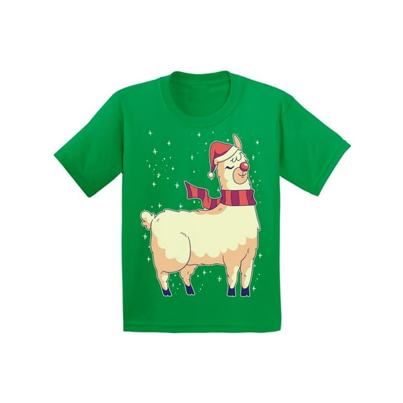 Christmas Llama Kids Shirt Funny Xmas T-Shirt for Children Girls Boys Happy Holidays New Year Gifts