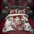 thumbnail image 1 of Hannya Bedding Set, Comforter or Duvet, Anime Bed Cover, White Goth Bedroom, 1 of 5