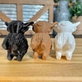 thumbnail image 4 of Bonita figura de vaca de las Tierras Altas, adorno de vaca hecho a mano, decoración de mesa para el hogar y la oficina, mini estatua de vaca de las Tierras Altas, adorno para tarta, decoración de inau, 4 of 5