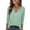 *Mint Green, variant on Women's V Neck 3/4 Sleeve Blouse,Casual Solid Color Top with Keyhole Neck Mint Green,Women's Plus XL