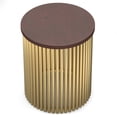 thumbnail image 4 of Simpli Home Demy 18 inch Wide Solid Mango/Metal Industrial Accent Table in Cognac/Gold, Assembled, 4 of 7