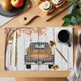 thumbnail image 2 of Fall Truck Placemats Set of 12, Thanksgiving Tree Maple Leaf Pumpkins Vintage Placemats for Dining Table, Place Mats for Kitchen Tabletop, Waterproof Wipeable Dining Table Mats Set, 2 of 9