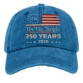 thumbnail image 4 of AJGRHE Washed Distressed Print Baseball Cap Unisex Adjustable Twill Hat For Independence Day Casual Wear Blue One Size, 4 of 4