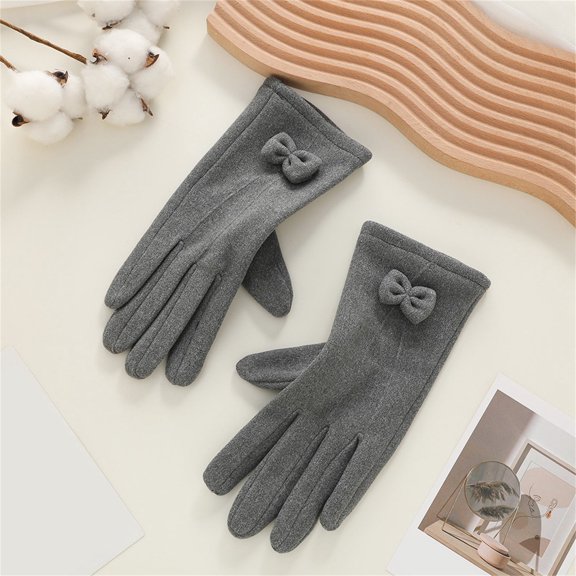WHEANG Winter Gloves Fleece Lined Winter Touchscreen Gloves Warm Soft Polyester Comfortable Gray One Size Summer 2026 Sales Under $1