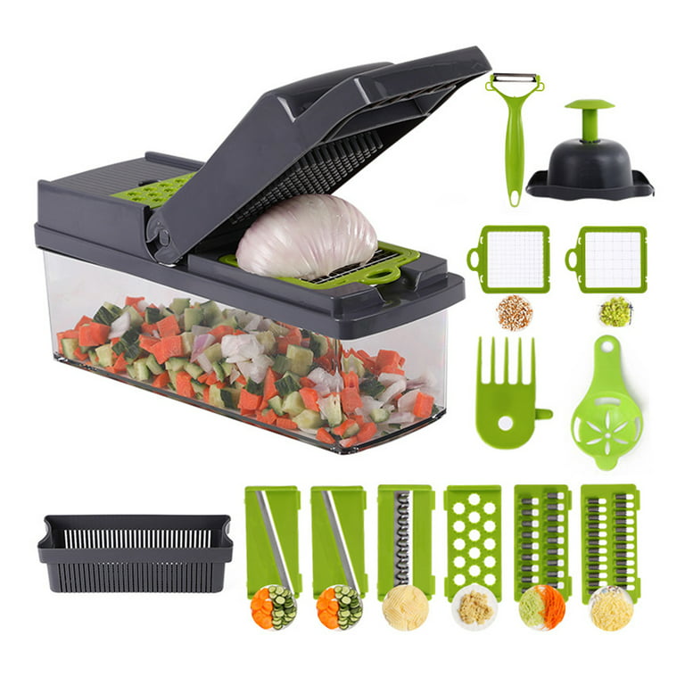 Vegetable Chopper, Artbros Veggie Chopper 13 in 1 Multifunctional Vegetable  Cutter, Onion Food Chopper with Container, Cheese Grater Mandoline Slicer