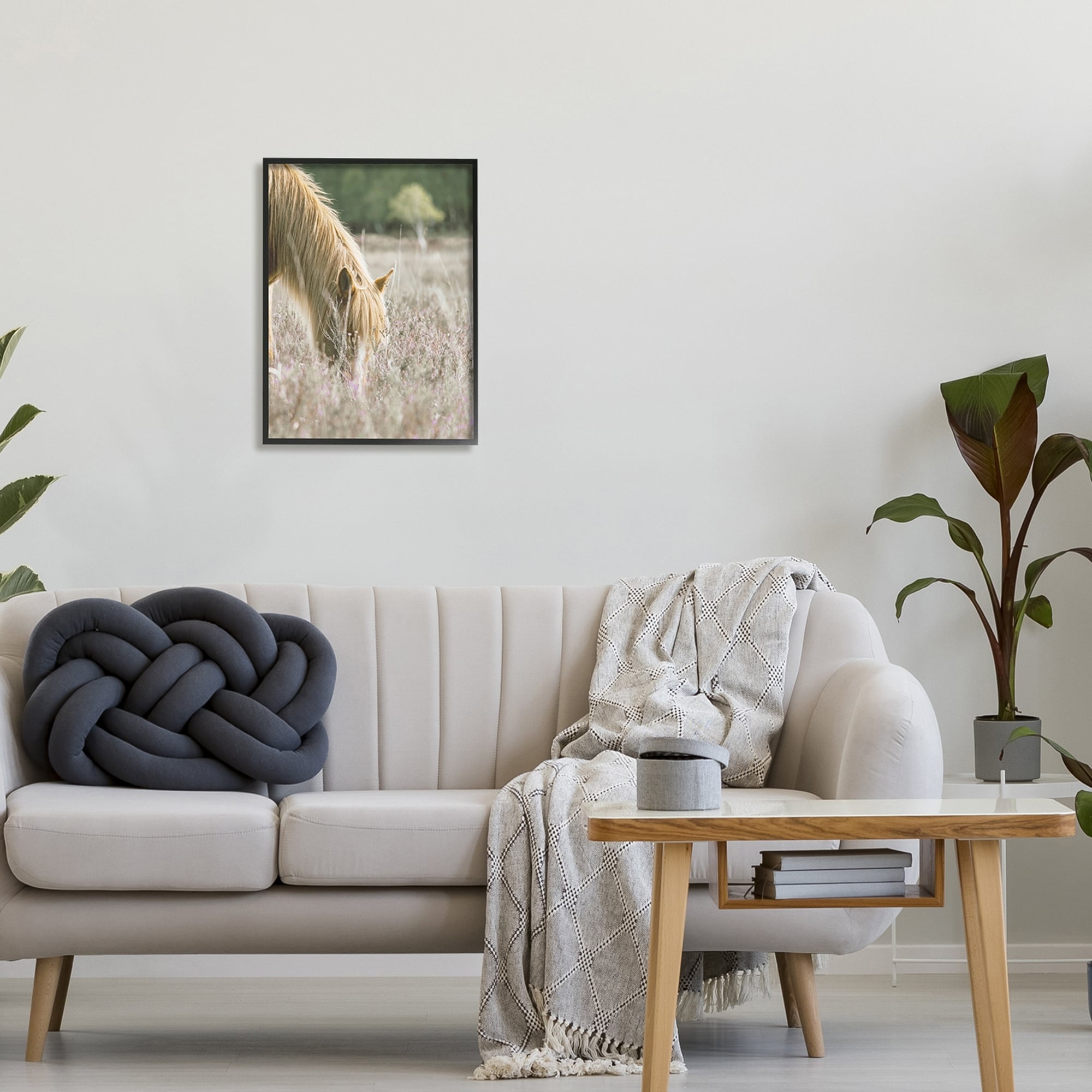 Stupell Industries Peaceful Palomino Horse Grazing Countryside Meadow , 16 x 20, Design by Leah Straatsma