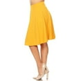 thumbnail image 2 of Moa Collection Women's Basic A-Line Knee Length Elastic High Waist Plus Size Midi Bottom Skirt, 2 of 4