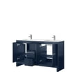 thumbnail image 3 of Lafarre 60 in W Navy Blue Double Bath Vanity, White Quartz Top and Chrome Faucet Set, 3 of 6