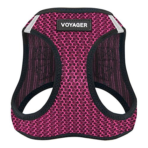 Voyager Step-in Air Dog Harness - All Weather Mesh Step in Vest Harness for Small and Medium Dogs by Best Pet Supplies - Fuchsia, L (Chest: 18 - 20.5")