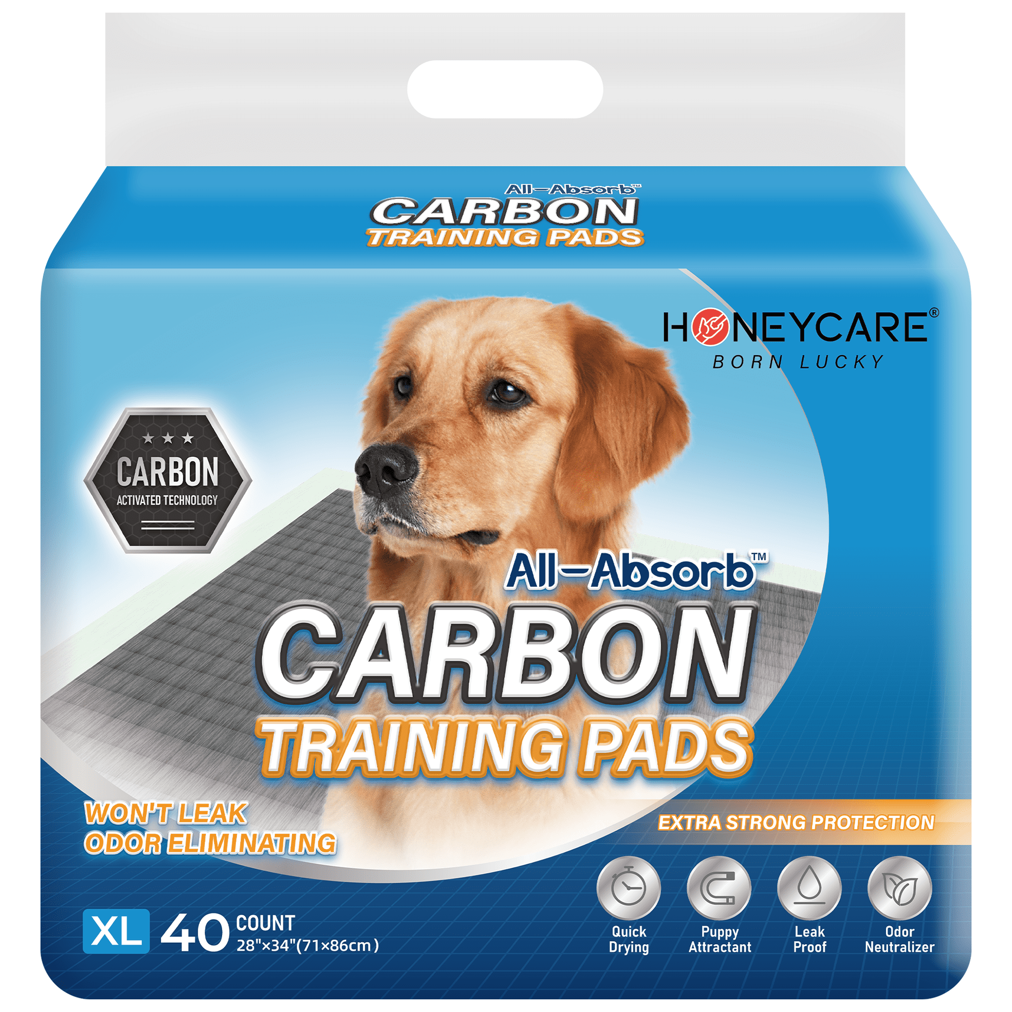 HONEY CARE AllAbsorb Puppy Training Pads Dog Potty Pads Absorb Eliminating Urine Odor, Jumbo