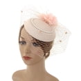 thumbnail image 3 of Fascinators Sombrero Hilo Disfraz Flor Diadema para Boda Banquete Cosplay champán BLESIY sombrero tocado, 3 of 6