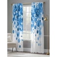 thumbnail image 4 of Blue Gradient Sheer Curtains 96 Inch Length 2 Panels Set Window Treatments, Abstract Polka Dots Vintage Modern Art Rod Pocket Semi Curtains for Living Room/Bedroom/Kitchen Décor, 104"W x 96"L, 4 of 7