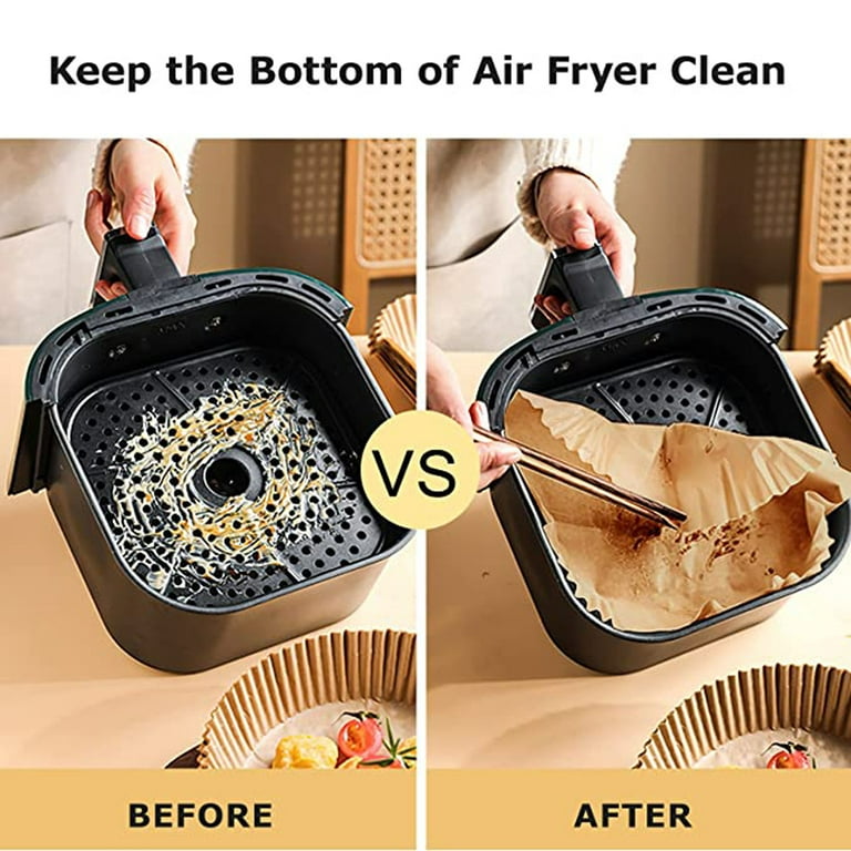 X-Large Square Air Fryer Baskets Disposable Paper Liner Oil-proof Paper  Tray Non-Stick Baking Mat Air Fryer Accessories