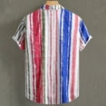 thumbnail image 5 of Jjayotai Mens George Shirts, Men Casual Stripe Print Turndown Short Sleeve Beach Shirt, Vintage Tees for Men, 5 of 5