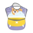 thumbnail image 2 of Bingfone Mess-Proof Baby Bib - Waterproof Bib For Baby Boy Or Girl With Food Catcher Pocket, Unisex-Corgi Washing In Bathtub, 2 of 8