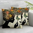 thumbnail image 3 of RUIYC  Girl Throw Pillow Covers African American Black Woman Hair Butterflies Flowers Spring Square Pillow Cases for Decorative Cushion Bed Couch Sofa, 3 of 5