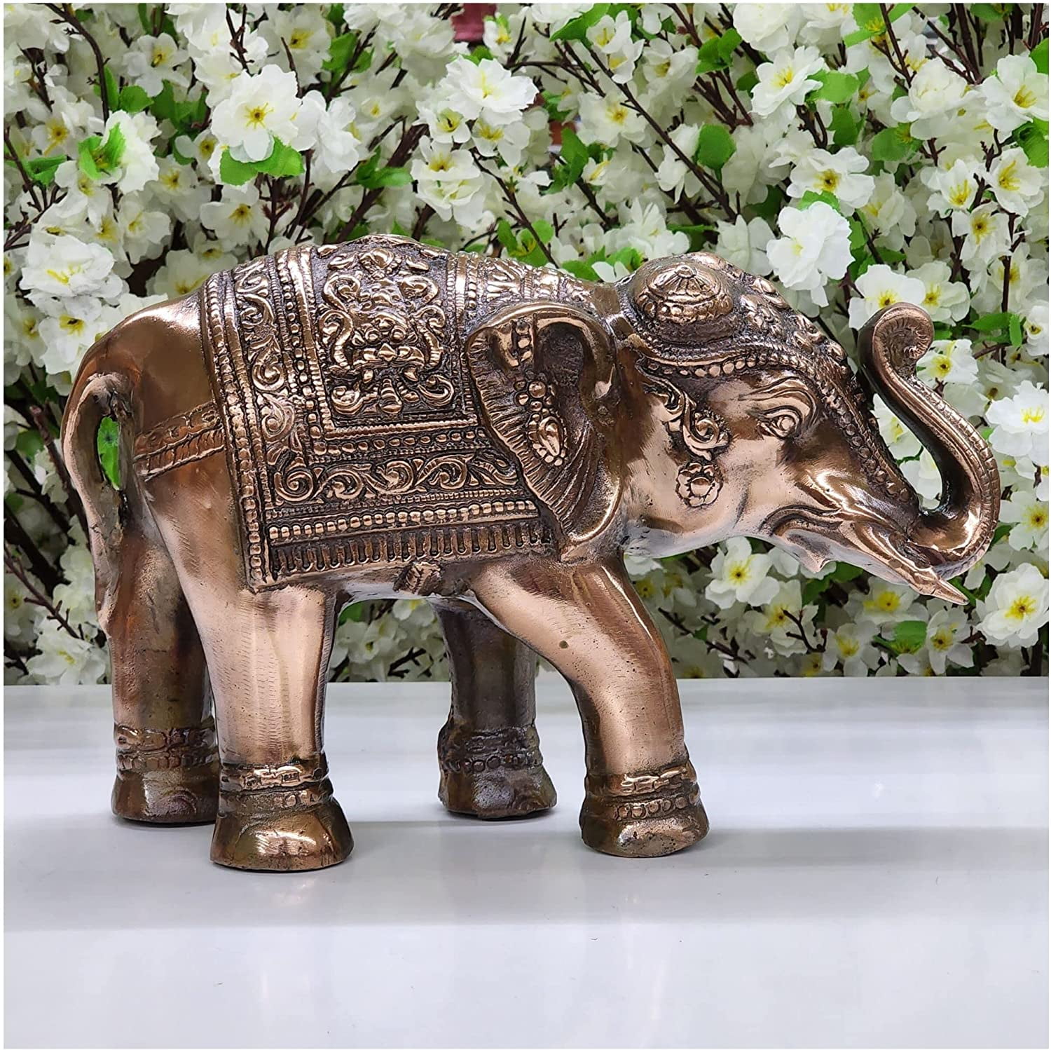 Wooden Tabletop Elephant outlet Head Statue, Royal Brass-Fitted Elephant Figurine, Indian Decorative Elephant Showpiece for Home Decor