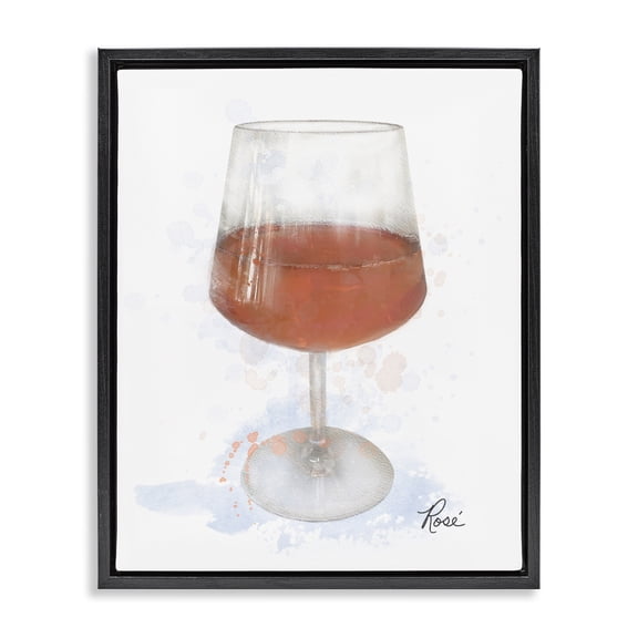 Stupell Industries Modern Modern Rosé in Glass Black Floating Frame Canvas Art, 17 x 21, by Matthew Piotrowicz