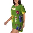thumbnail image 2 of Lsque Pikmin Women's Short-Sleeved Pajama Set - 2 Piece Soft and Lightweight Sleepwear Set-X-Large, 2 of 9