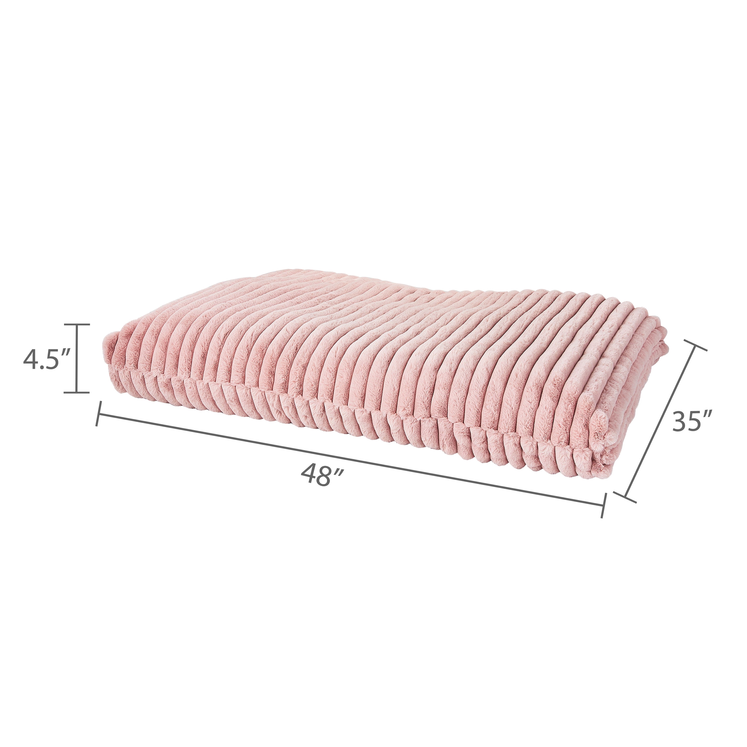 Vibrant Life Extra Large Ribbed Orthopedic Dog Bed, Pink, 48" x 35"