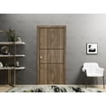 thumbnail image 3 of Sliding Closet Bi-fold Doors 56 x 96 inches | Planum 0014 Walnut with Frosted Glass | Sturdy Tracks Moldings Trims Hardware Set | Wood Solid Bedroom Wardrobe Doors, 3 of 5