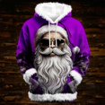 thumbnail image 2 of NinXxx Women's Fashion Hooded Sweatshirt Cozy Winter Loungewear Streetwear Top Purple L, 2 of 4