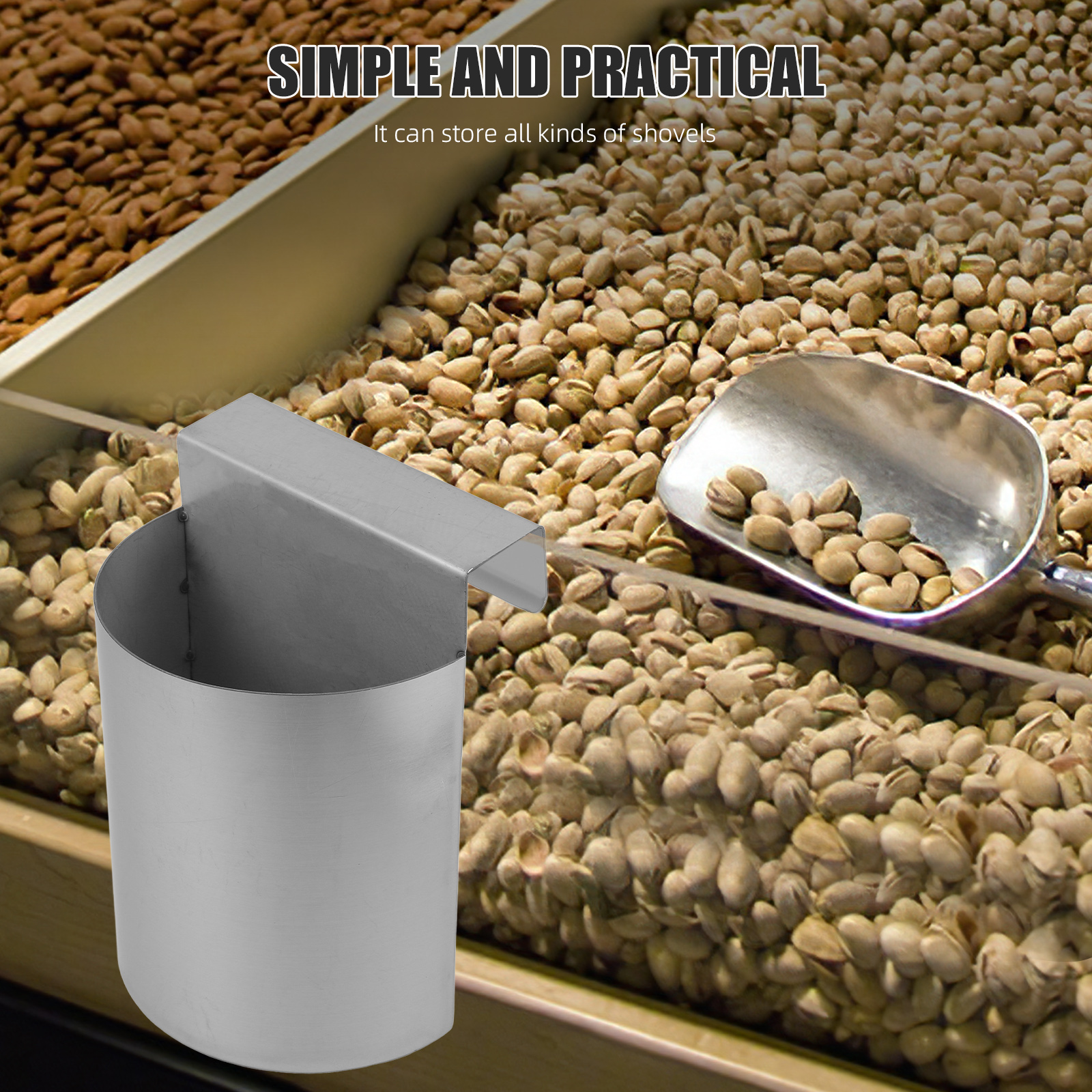 LABSERRON Metal Ice Scoop Holder, Silver, Easy Install, Ideal for Supermarket Use