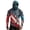 Light Blue, variant on Mens Compression Hooded Sun Shirts UV Sunscreen Long Sleeve Fishing Face Mask USA Flag Star Stripes 4th of July American Patriotic Tops