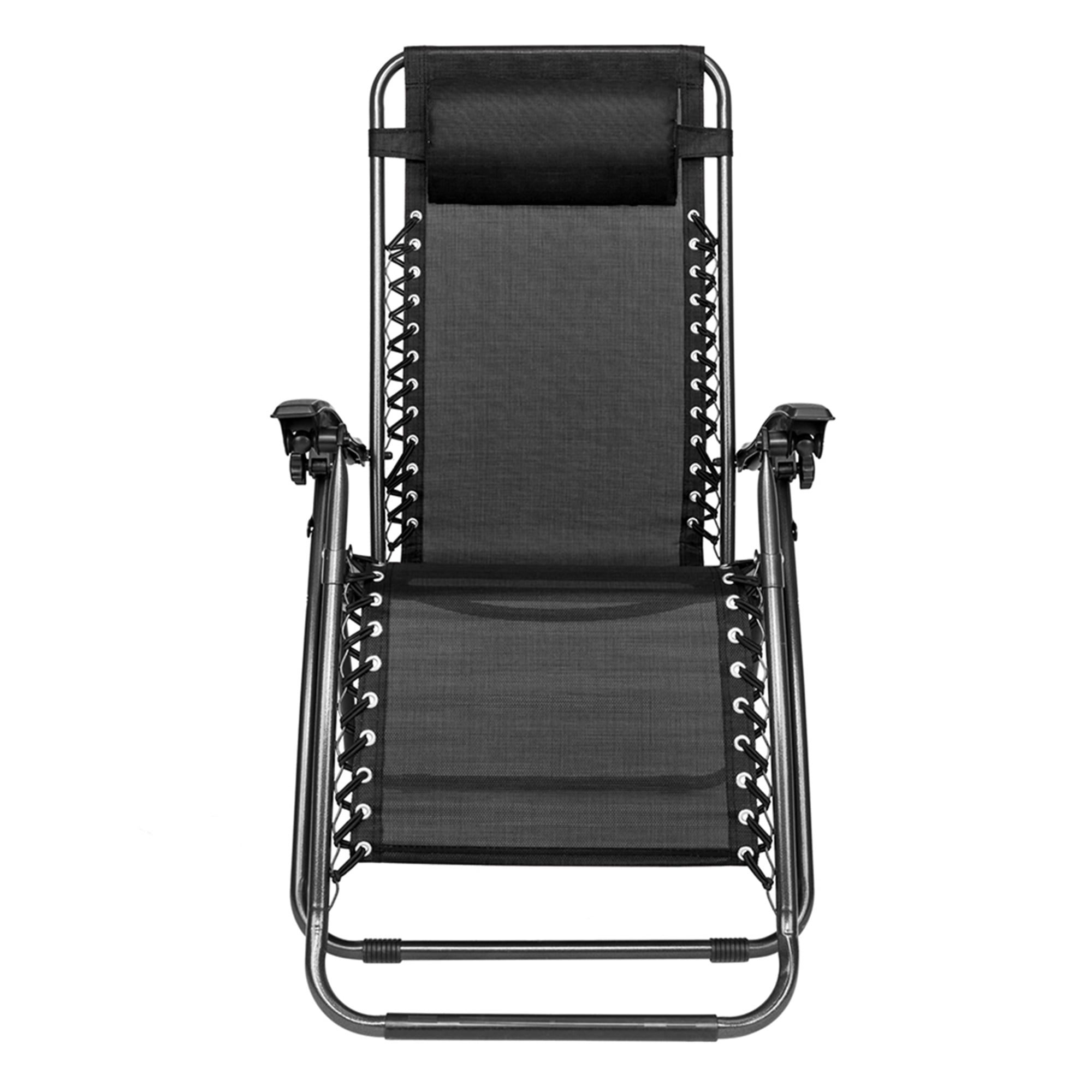 Aimee Lii Zero Gravity Chair Pack 2, Outdoor Lounge Patio Chairs with Pillow and Utility Tray Adjustable Folding Recliner for Deck,Patio,Beach,Yard, Black