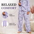 thumbnail image 5 of Casual Nights Women's Cotton Flannel Pajama Set, Long Sleeve Button-Front Floral Top and Elastic Waist Pants, Purple Violet Small, 5 of 7