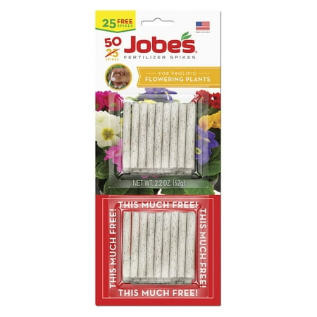 Outdoor Plant Food - Jobes 5201T Flowering Plant Food Spikes 10-10-4, 50-Pack