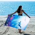 thumbnail image 2 of Dolphin Cute Beach Towel for Girls Kids Women, Thin Lightweight Microfiber Swimming Pool Bath Travel Beach Towel, Super Soft Quick Dry Sand Free Dolphin Beach Towel Gifts, 2 of 5