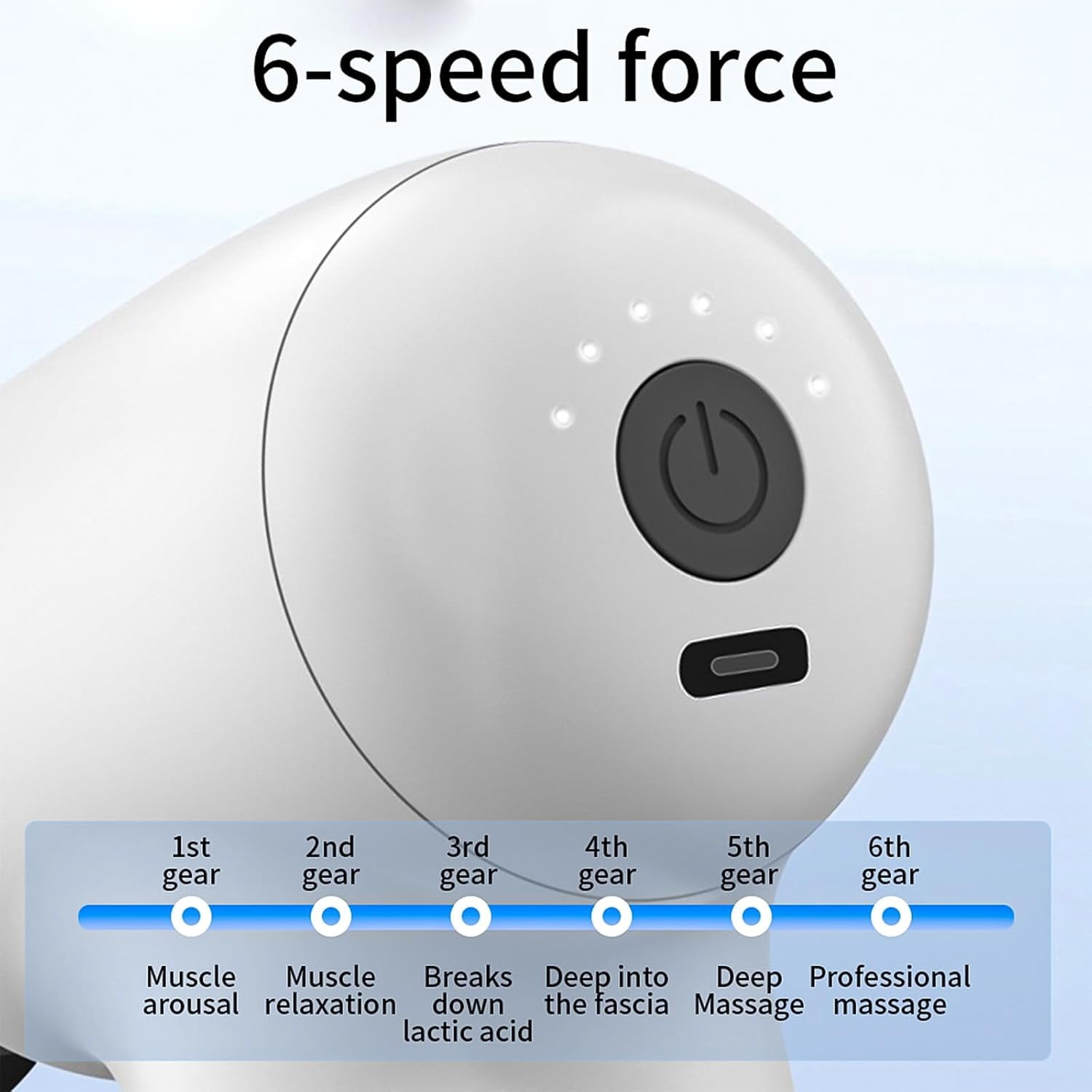 Mini Percussion Massage Gun, Portable Deep Tissue Muscle Massager with 4 Heads & 6 Speeds for Full Body Relaxation, USB-C Rechargeable