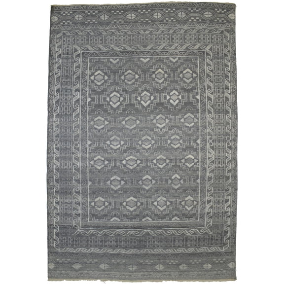 Gray Transitional Geometric 6X9 Oriental Rug