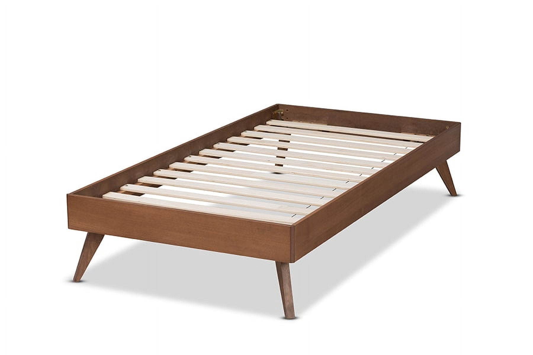 Baxton Studio Lissette Mid-Century Wood Platform Bed, Twin, Ash Walnut