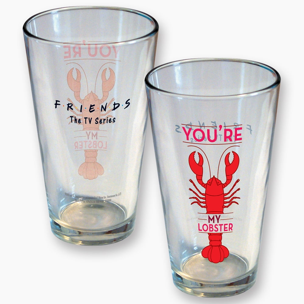 Red Lobster/ Libbey Etched "Lobster" 16oz Tumblers Pint Glasses Set of 4 