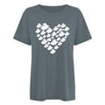 thumbnail image 4 of Virmaxy Happy Easter T-Shirt for Women Easter Egg Letter Print Tees Tops Fashion Crewneck Printed Short Sleeve T-Shirt Casual Loose Shirt Tops Gray-B XL, 4 of 4