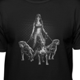 thumbnail image 3 of Teelocity Men's Day of the Dead Tattoo Girl with Pitbull Rottweiler Tough Dogs Black Relaxed Fit Short Sleeve Graphic T-Shirt, 3 of 3