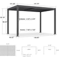 thumbnail image 4 of PURPLE LEAF 08 X 12 Louvered Pergola Aluminum Outdoor Adjustable Louvered Roof Integrated Drainage System Patio Kitchen Poolside Garden Grey, 4 of 10