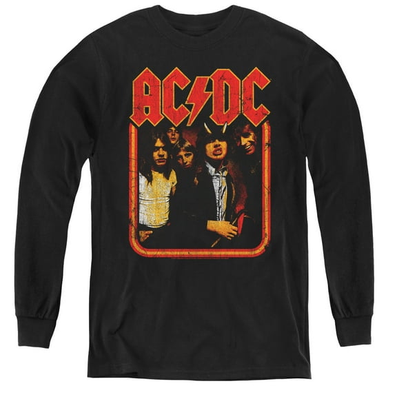 Acdc - Group Distressed - Youth Long Sleeve Shirt - X-Large
