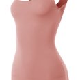 thumbnail image 4 of A2Y Women's Ribbed Square Neck Sleeveless Midi Bodycon Dress Mauve S, 4 of 5