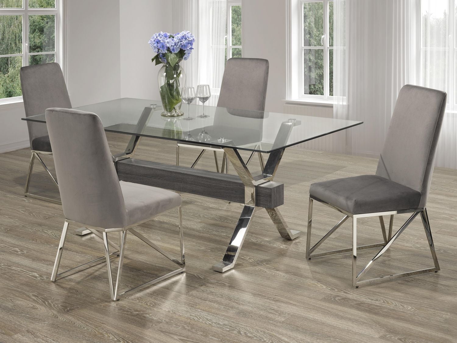 Ensemble Salle à Manger, 5 pièces, Gris