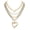 Heart, variant on 3ps Mixed Metal Necklace for Women Gold and Silver Two Tone Layered Paperclip Necklaces Sun Moon Star Pendant Chunky Stacked Chain Trendy Statement Jewelry Gift