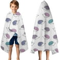 thumbnail image 3 of Cute Hedgehog Hooded Bath Towel，50"x30" for Ages 3 To 12 Kids, Quick Dry Lightweight Soft Microfiber Hood Beach Towel Cover Up for Kids, 3 of 7
