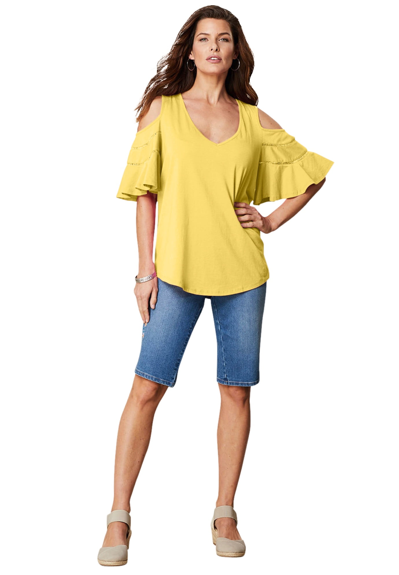 walmart ruffle sleeve top