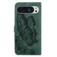 thumbnail image 3 of For Google Pixel 10 Pro XL , Pixel 9 Pro XL 6.8" Large Butterfly Pattern Embossed Strong Magnetic Attachment/Closure, Card Slots/Pocket, PU Leather Flip Wallet Case ﻿,Green, 3 of 7