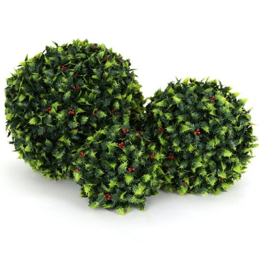 3rd Street Inn 15", 11", 7" Artificial Holly Topiary Balls - Assortment