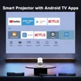 thumbnail image 4 of Mini Projector with Built-in Apps, WiFi 6 & Bluetooth | Portable Outdoor Movie Projector with Auto Keystone & 270° Rotation | HDMI, USB & Smartphone Compatible, 4 of 8
