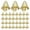 As shown, variant on LOLIPPYY 72pcs Vintage Golden Metal Bells Mini Craft Bells Wind Chimes Xmas Decorations Brass Small Golden Bells for Wedding Party Christmas Tree Ornaments Pendants Crafts